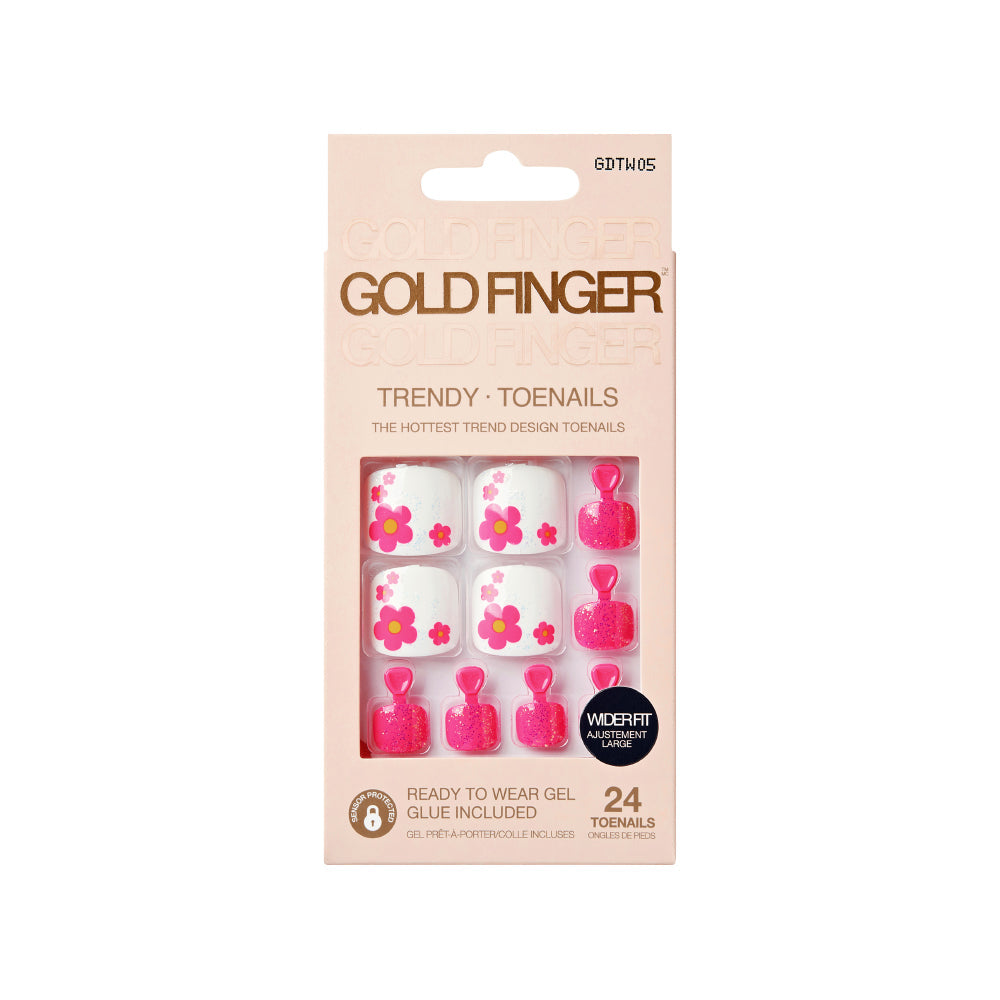 Gold Finger Kiss Trendy Wider Fit Toenails - FLORALS — official pack photo GDTW05 (GDTW05_main.png) from rk