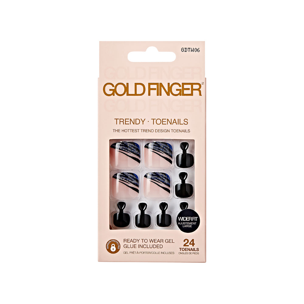 Gold Finger Kiss Trendy Wider Fit Toenails - BREEZE — official pack photo GDTW06 (GDTW06_main.png) from rk