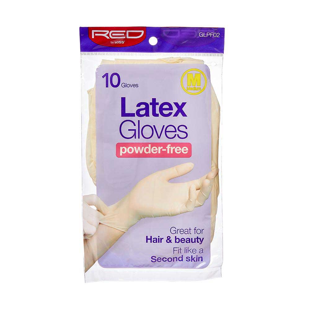 RED by KISS Powder-Free Latex Gloves (10pcs) - Medium official pack