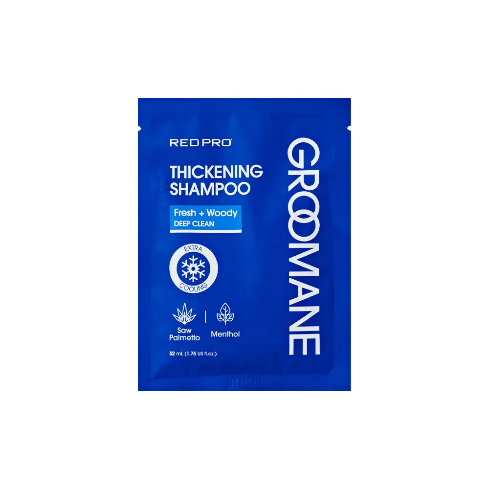 Red PRO Groomane Men’s Biotin Shampoo – Clarifying Anti-Dandruff & Hair Loss Care with Caffeine & Menthol official pack