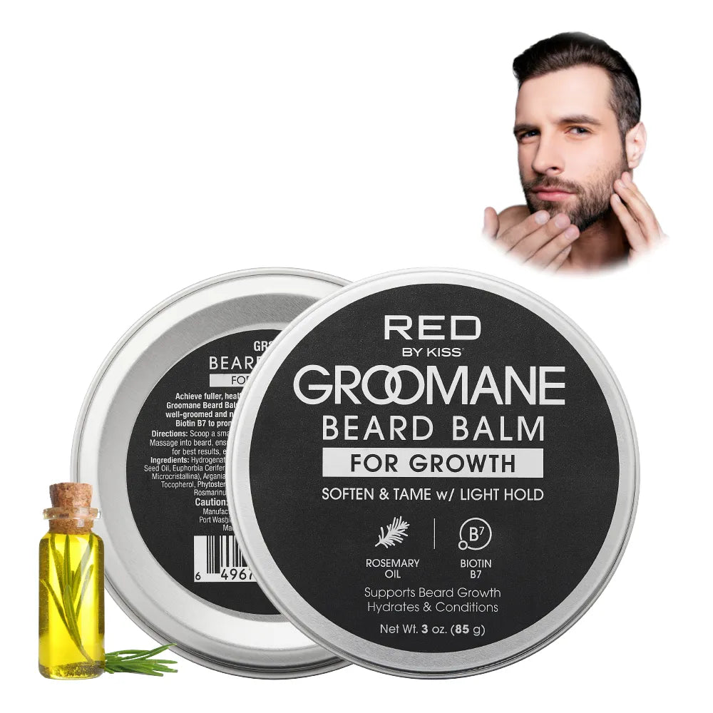 RED By Kiss GROOMANE Beard Balm For Growth 3 Oz #GR25 — official pack GR25 from ivyusa.com
