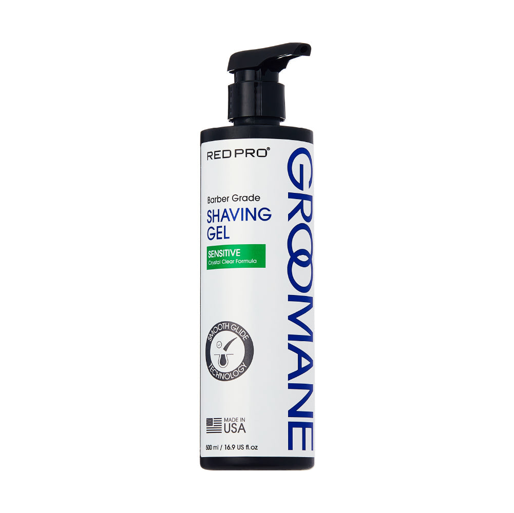 Red PRO Groomane Barber Grade Shaving Gel - Non-Foaming Aloe Vera Gel for Smooth Shave official pack