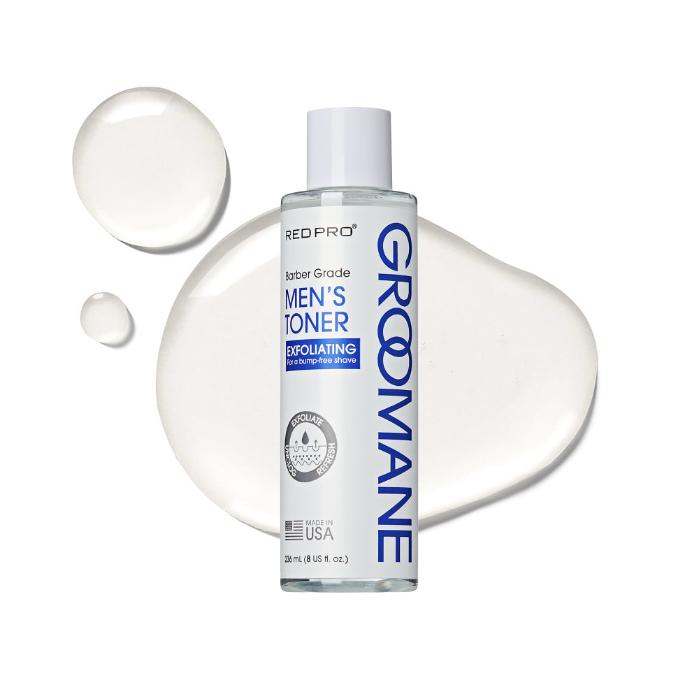 GR84_main "Red PRO Groomane Men’s Exfoliating Toner with Salicylic Acid, main product view."