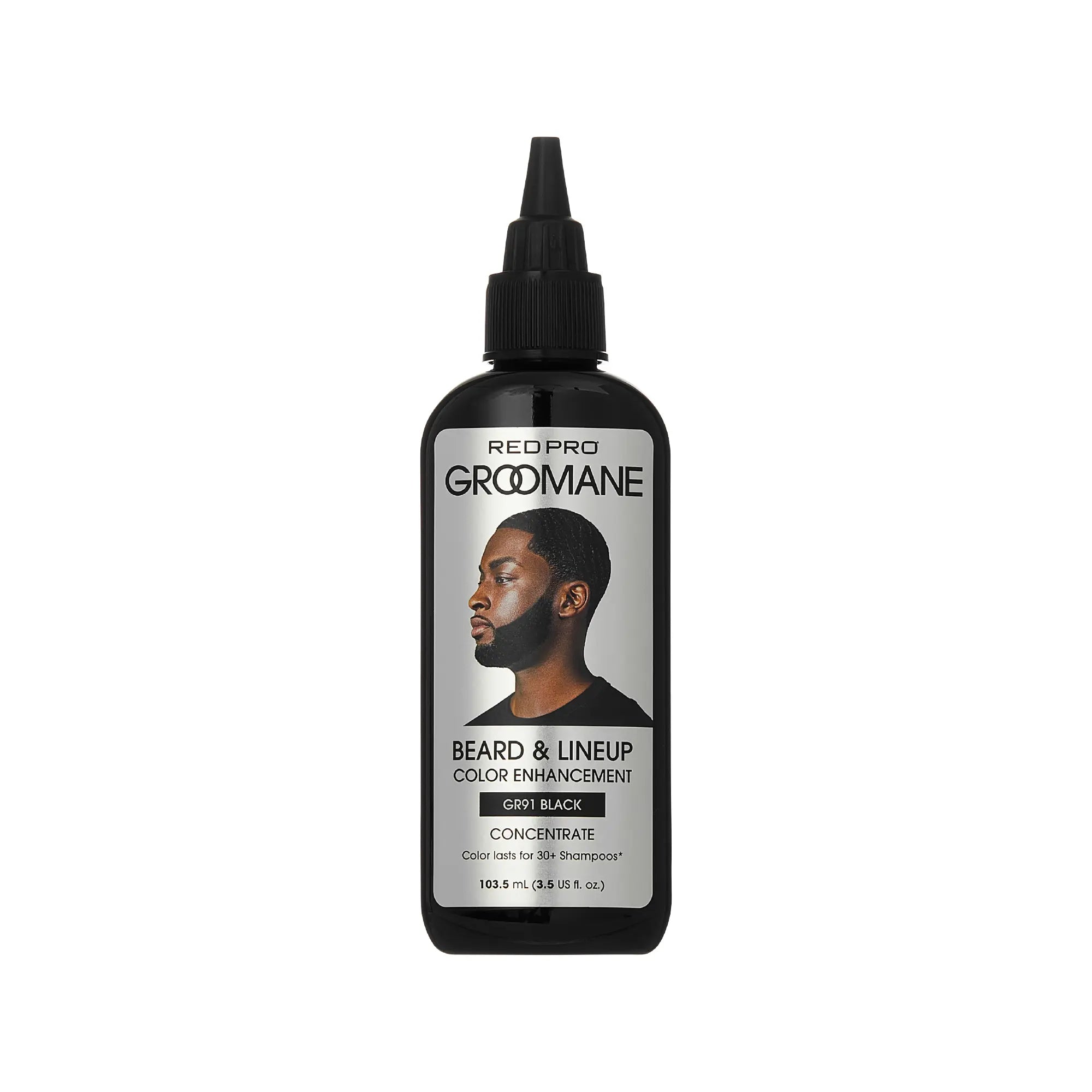 Red PRO Groomane Semi-Permanent Beard Dye Color Enhancement for Men’s Beards, Hairlines & Fades - Black official pack