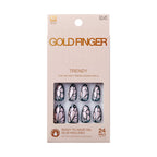 Gold Finger Trendy Press On Nails Kit with 24pcs Fashionable Fake Nails official pack
