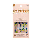 Gold Finger Trendy Press On Nails Kit with 24pcs Fashionable Fake Nails official pack