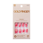 Gold Finger Trendy Press On Nails Kit with 24pcs Fashionable Fake Nails official pack
