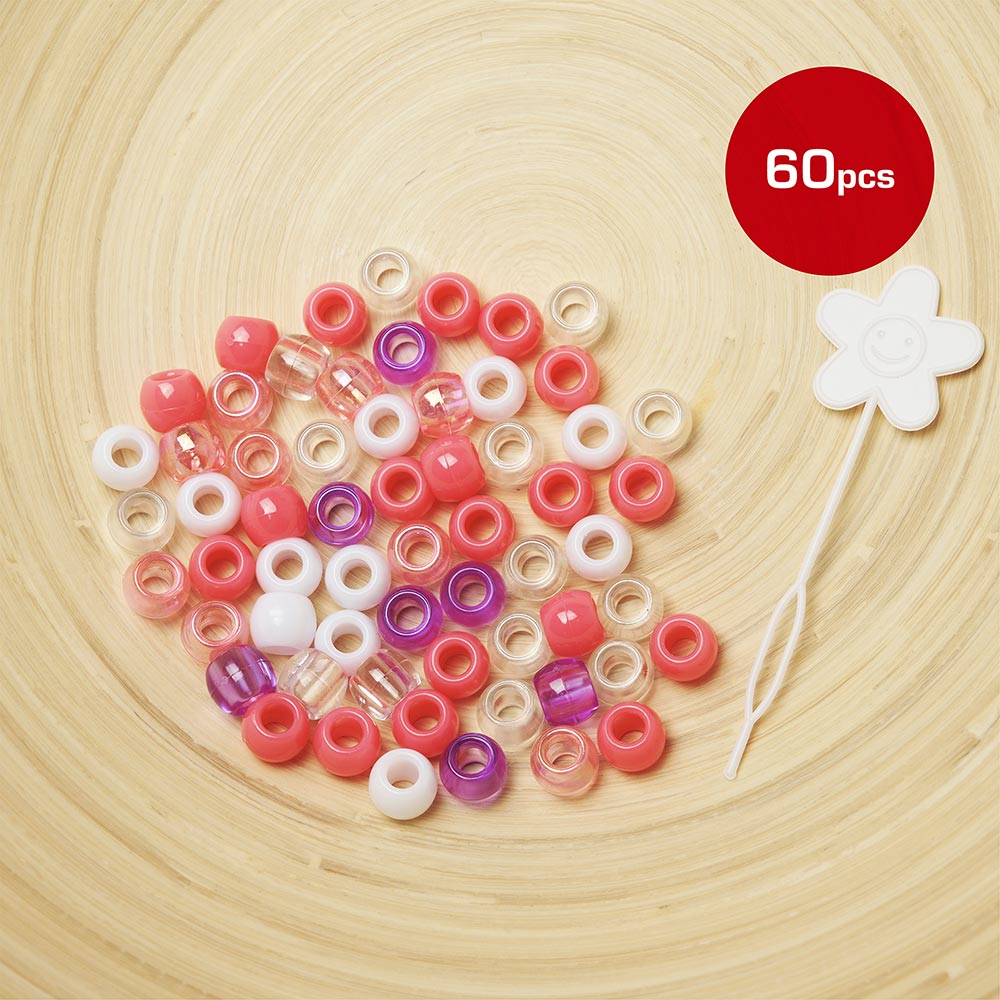 RED by KISS Large Hair Beads (60pcs) - Pink Assorted official pack