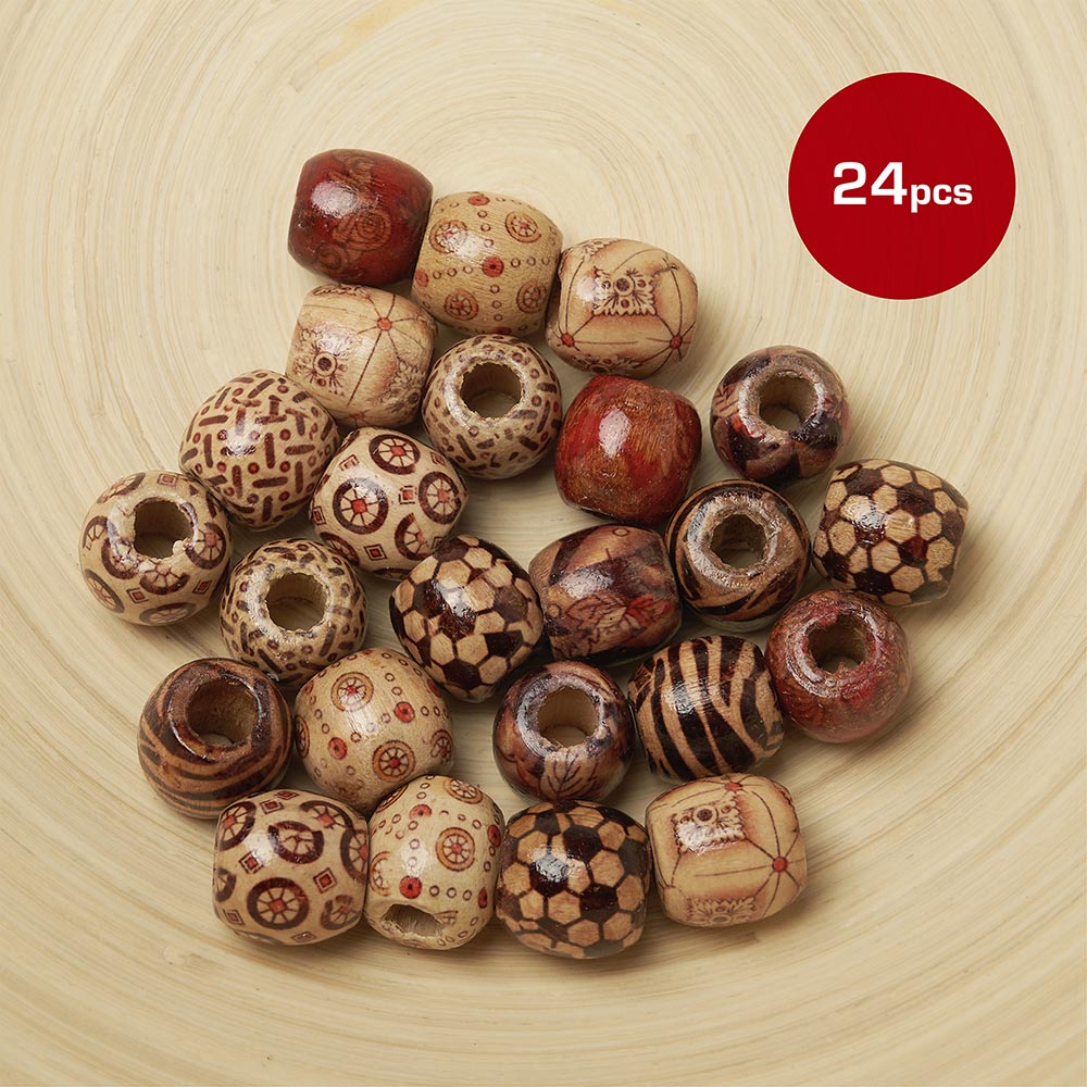 RED by KISS Jumbo Wood Hair Beads (24pcs) official pack
