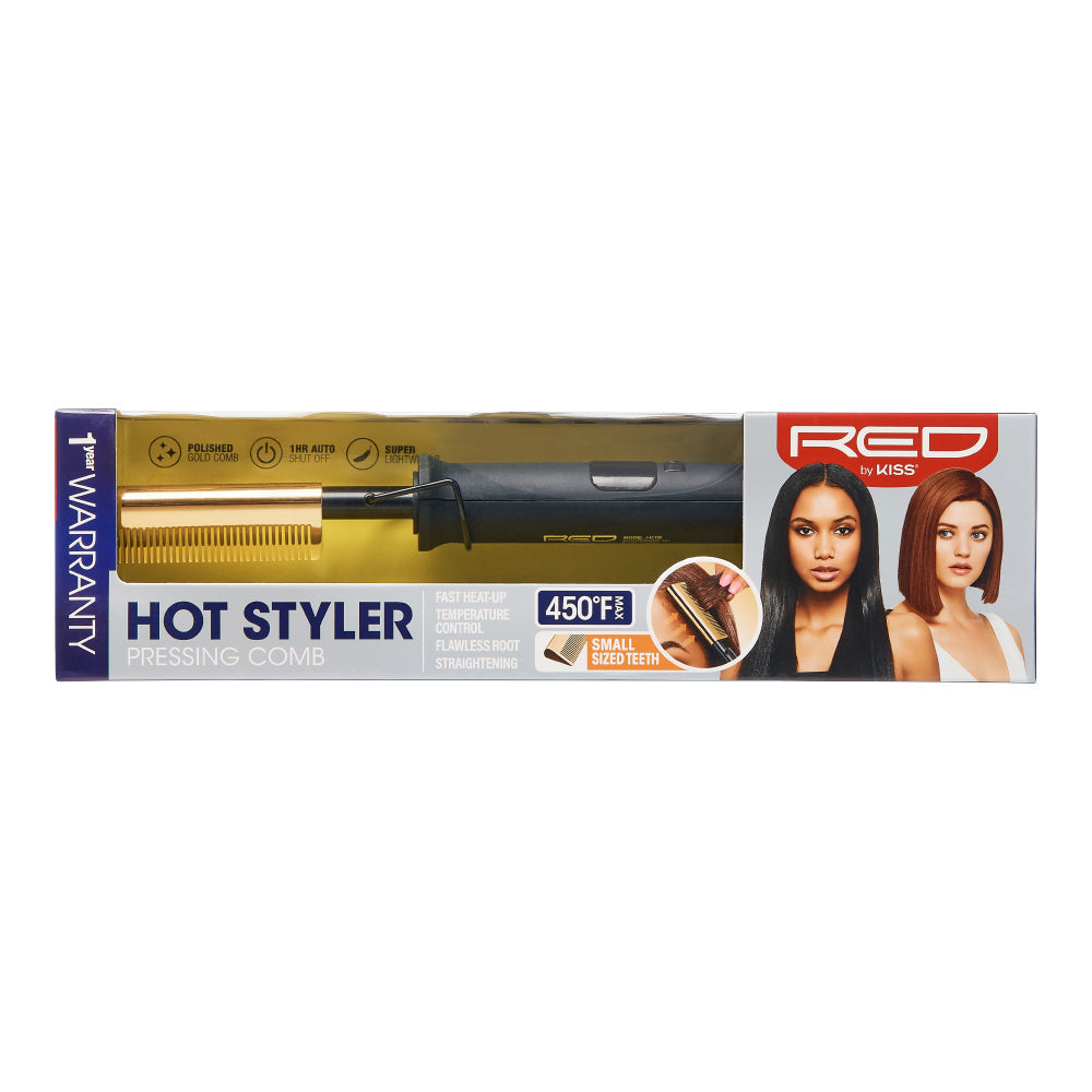 RED by KISS Hot Styler Pressing Comb - Small Sized Teeth official pack