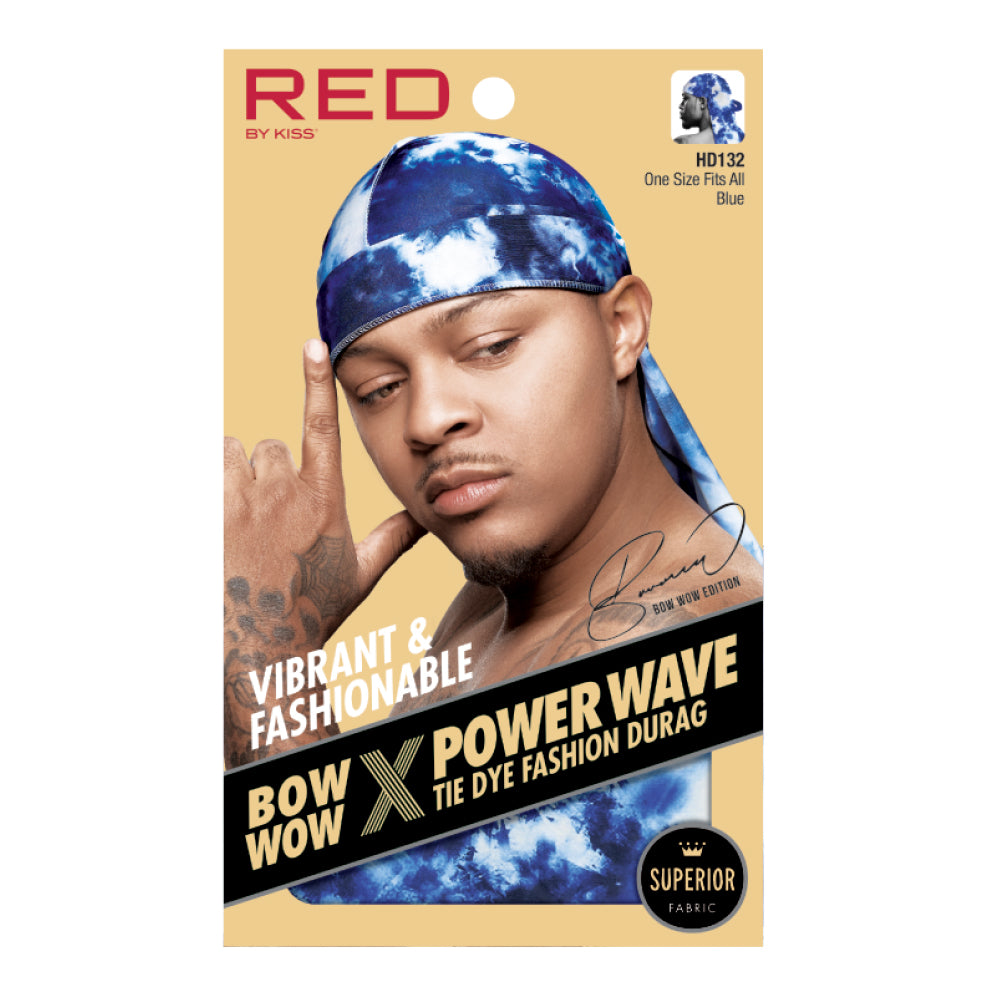 RED by KISS BOW WOW X Power Wave Tie Dye Fashion Durag official pack