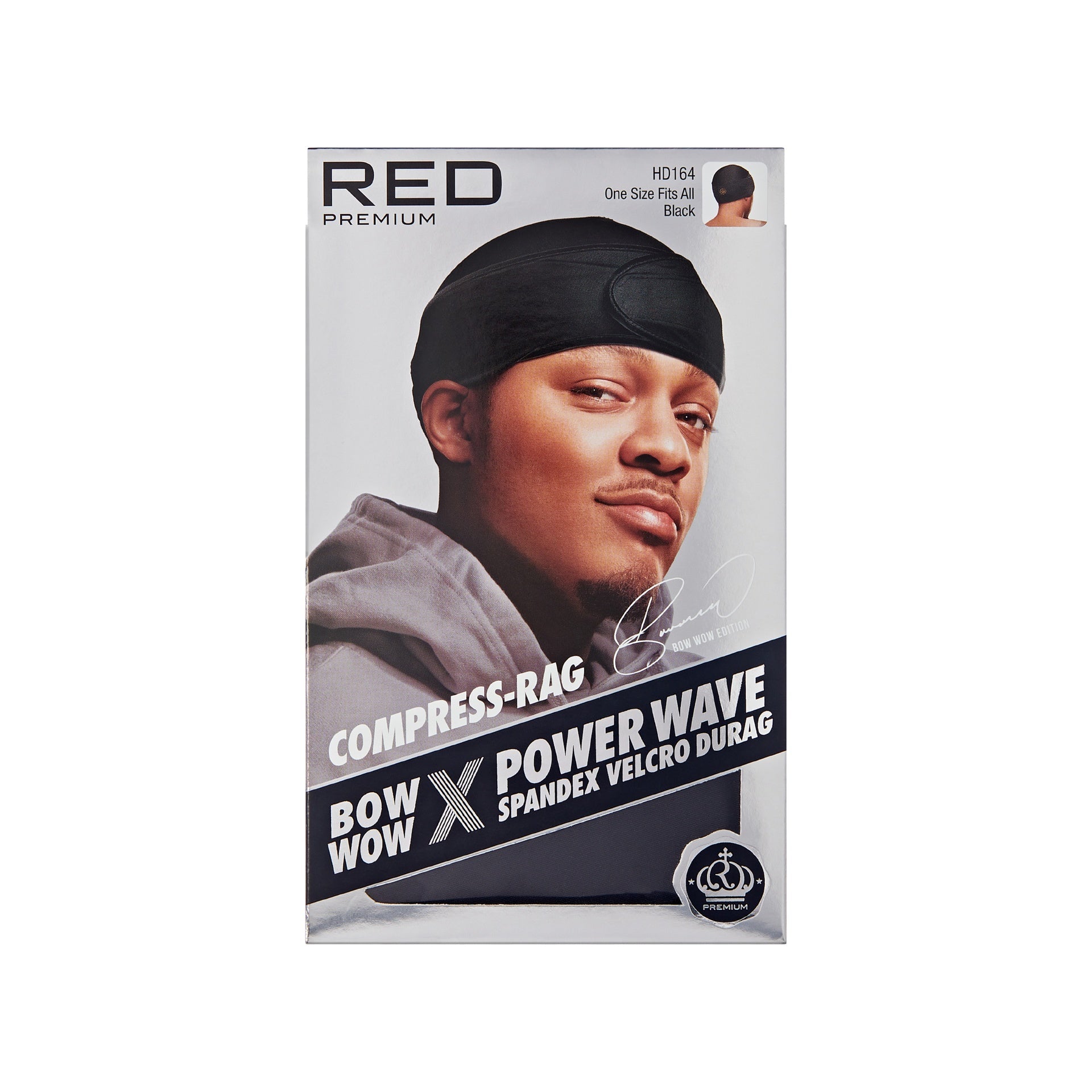 RED by KISS Spandex Pixie Durag - BOW WOW X Power Wave 360 Waves & Short Cuts - Regular / Black official pack