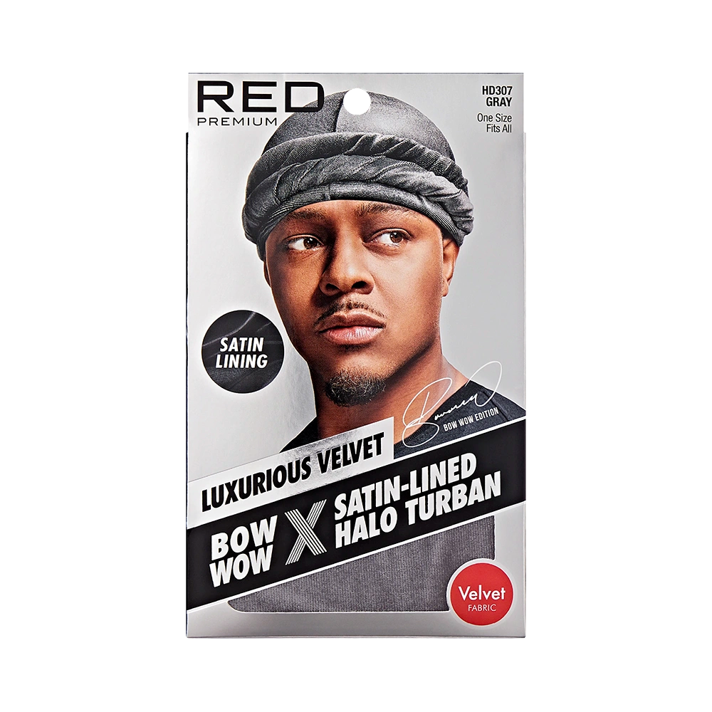 RED by KISS BOW WOW X Satin Lined Halo Turban Soft Jersey - Velvet / Light Gray official pack