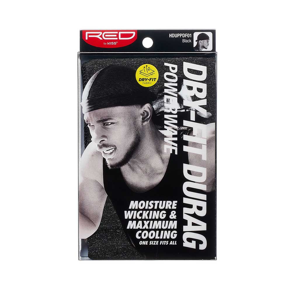 RED by KISS Power Wave Dry-Fit Durag - Black official pack