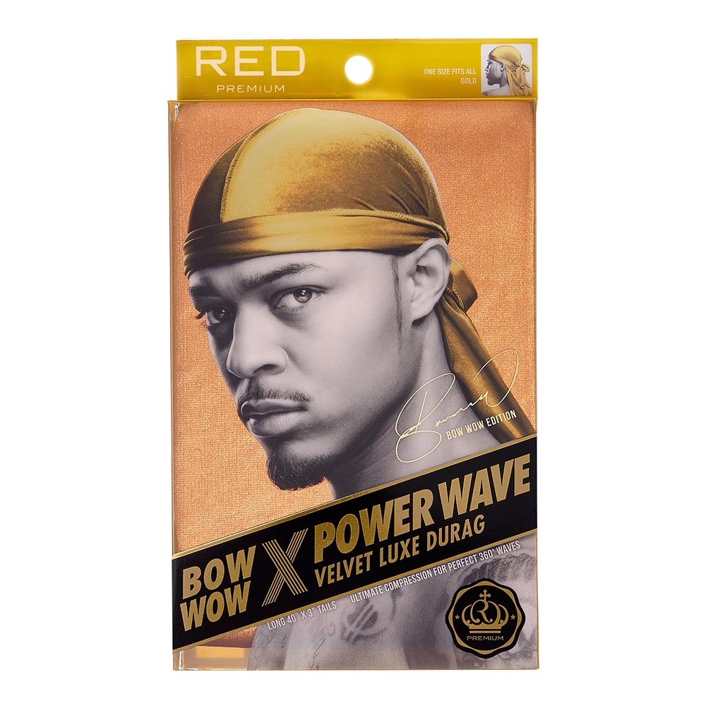 RED by KISS Power Wave Velvet Luxe Durag - Gold official pack