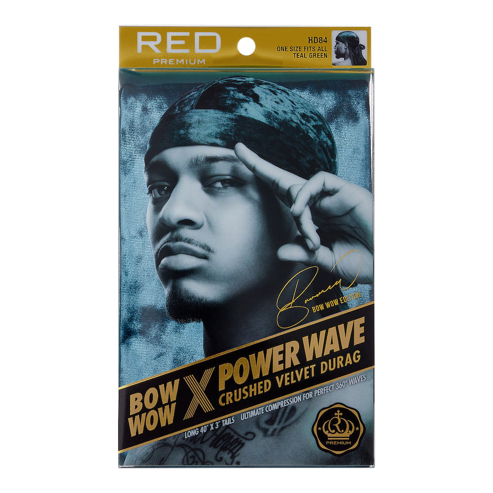 RED by KISS Power Wave Crushed Velvet Durag - Teal Green official pack