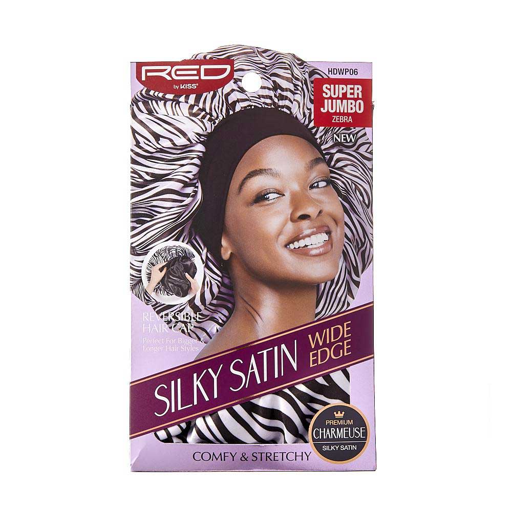 RED by KISS Reversible Silky Satin Hair Cap - Super Jumbo / Zebra official pack