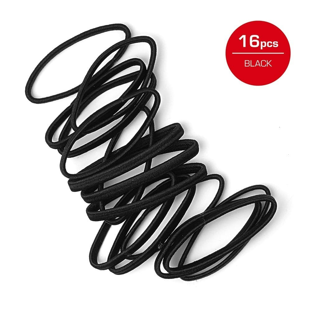 Red by Kiss Flat Elastic Hair Band 5mm 16ct [BLACK] #HEB05 — official pack HEB05 from ivyusa.com