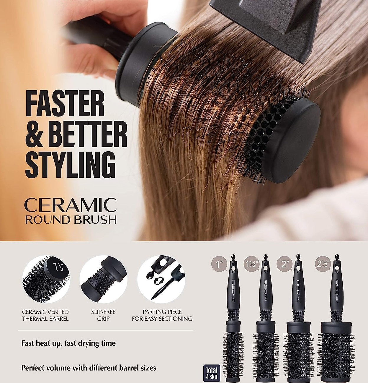RED by KISS Thermal Round Brush - X-Large official pack