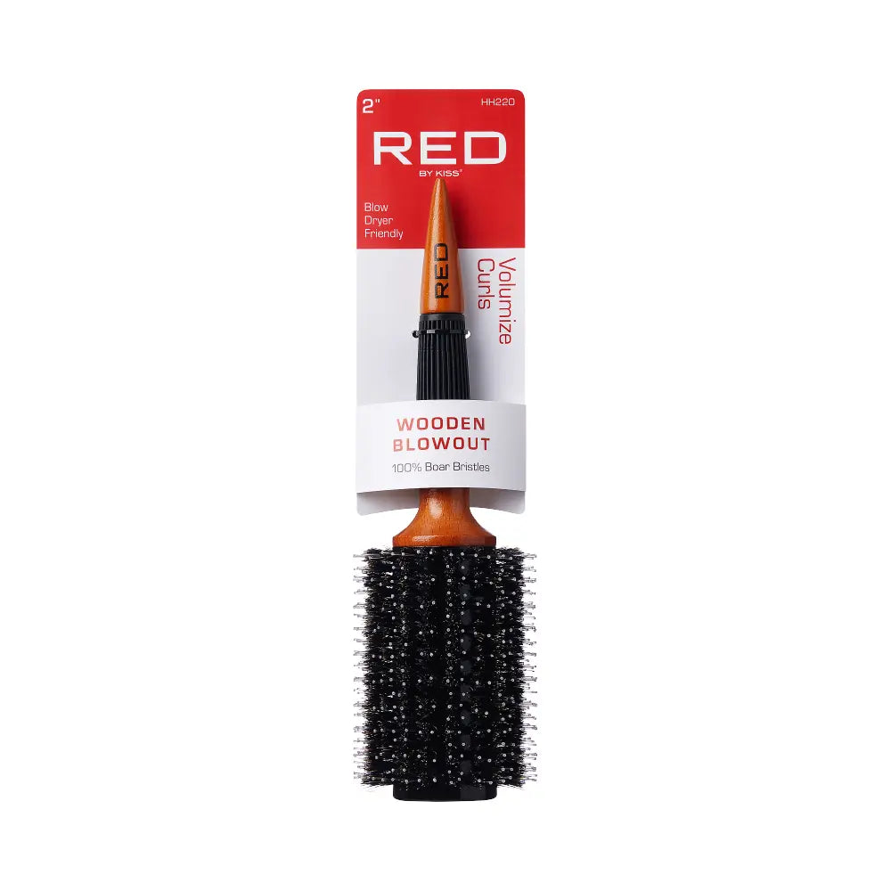 RED by KISS Wooden Round Blowout Brush official pack