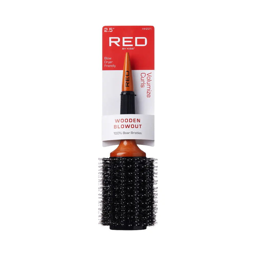 RED by KISS Wooden Round Blowout Brush official pack