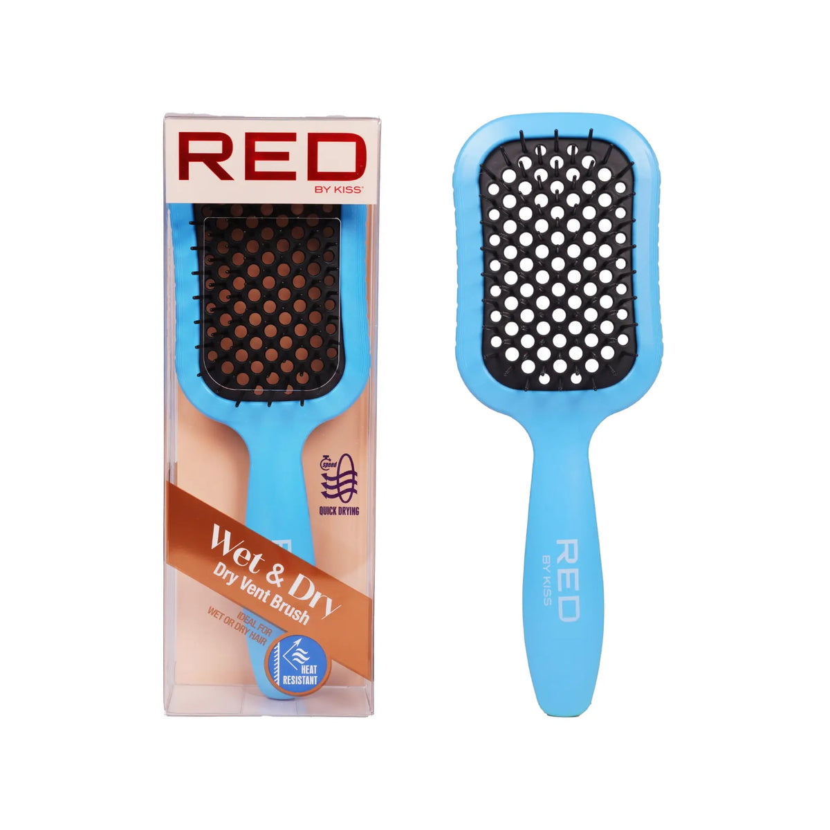 Red By Kiss Dry Vent Heat Resistant Hair Brush For Fast Blow Drying — official pack HH226 from ivyusa.com
