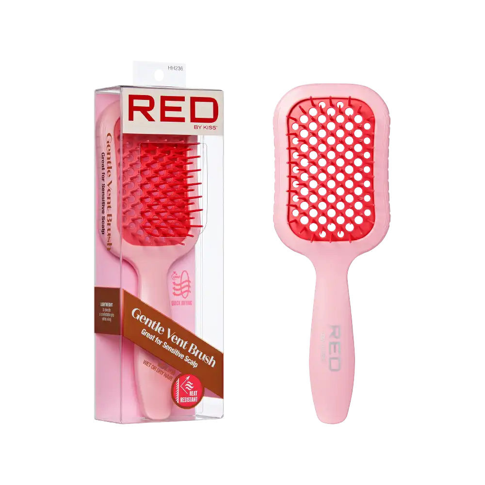 RED by KISS Gentle Wet & Dry Vent Heat-Resistant Brush - Soft Pink official pack