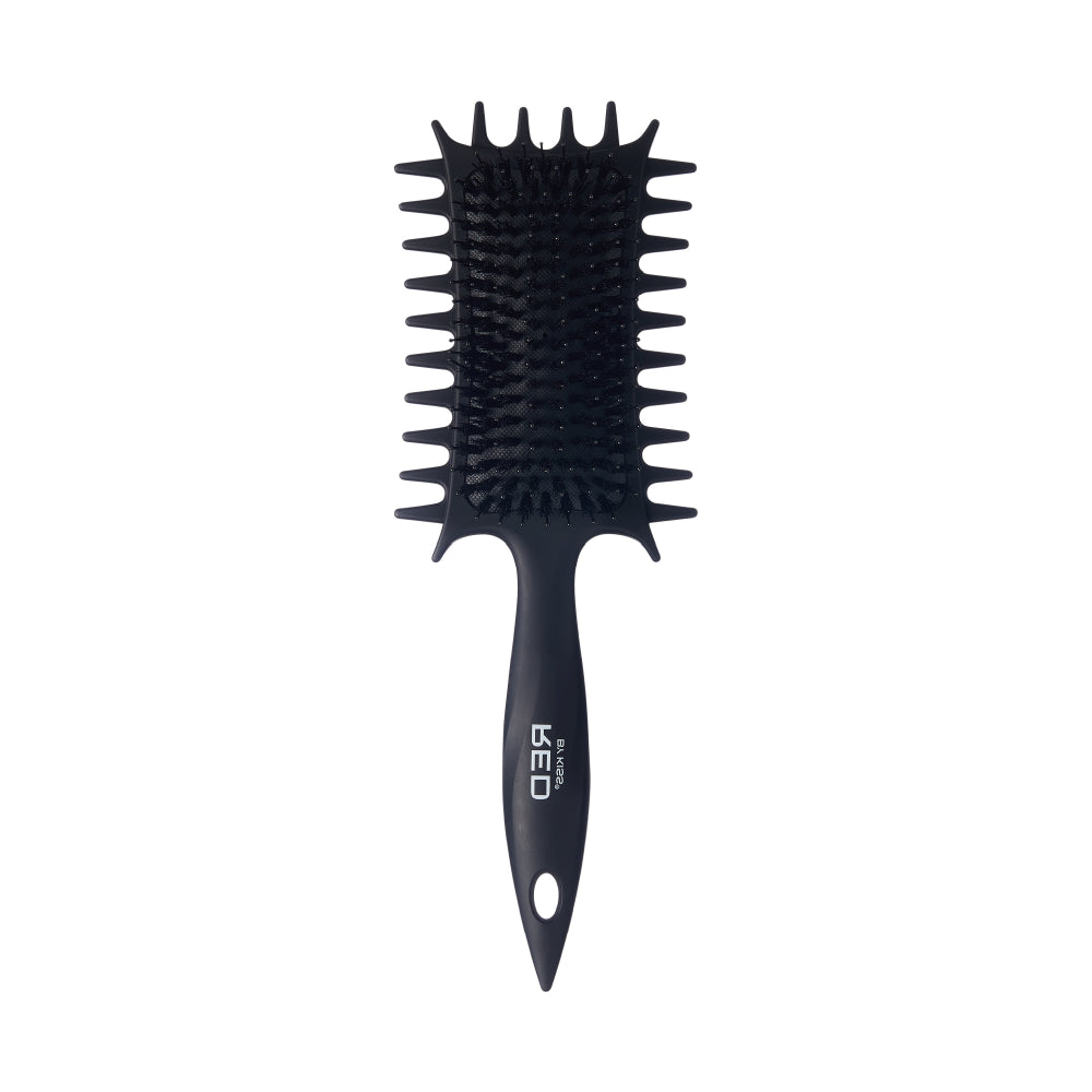 RED by KISS Curl-Art Styler - Detangling & Curl Defining Brush with Side Combs official pack