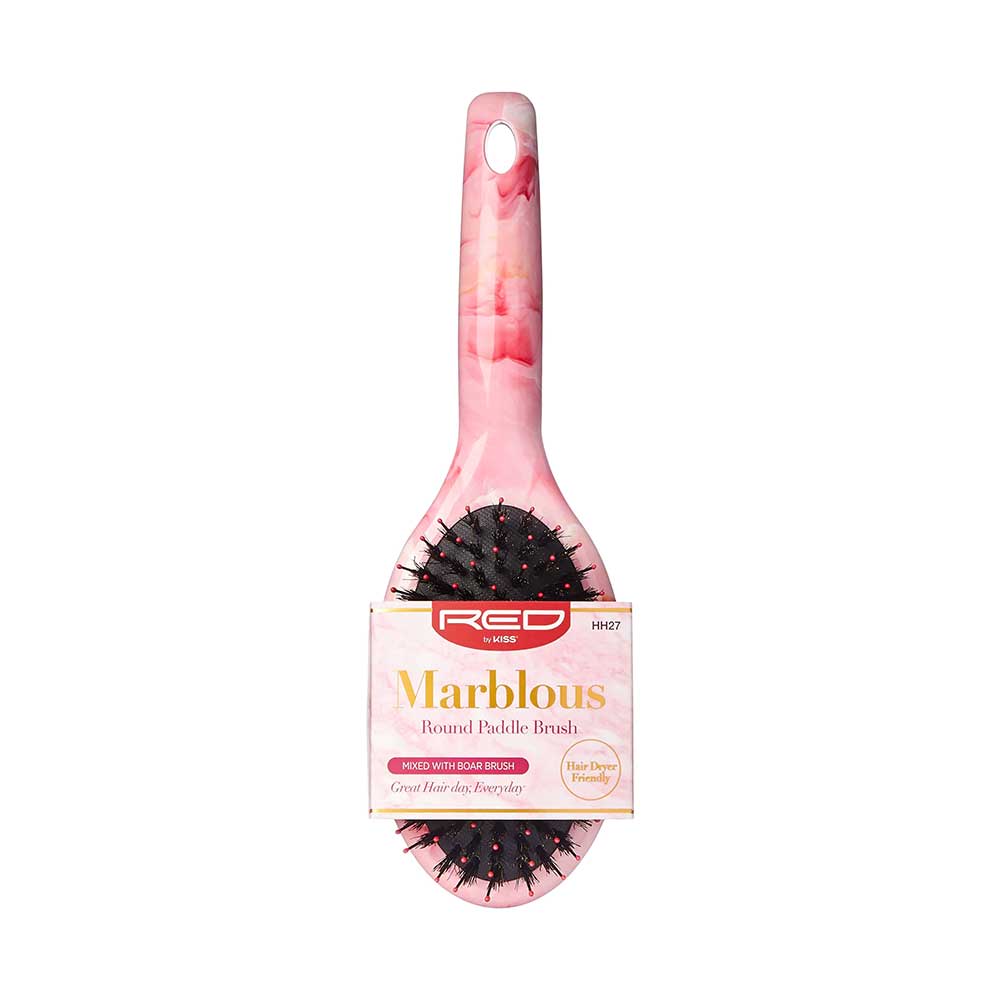 RED by KISS Marblous Boar Paddle Brush - Round official pack
