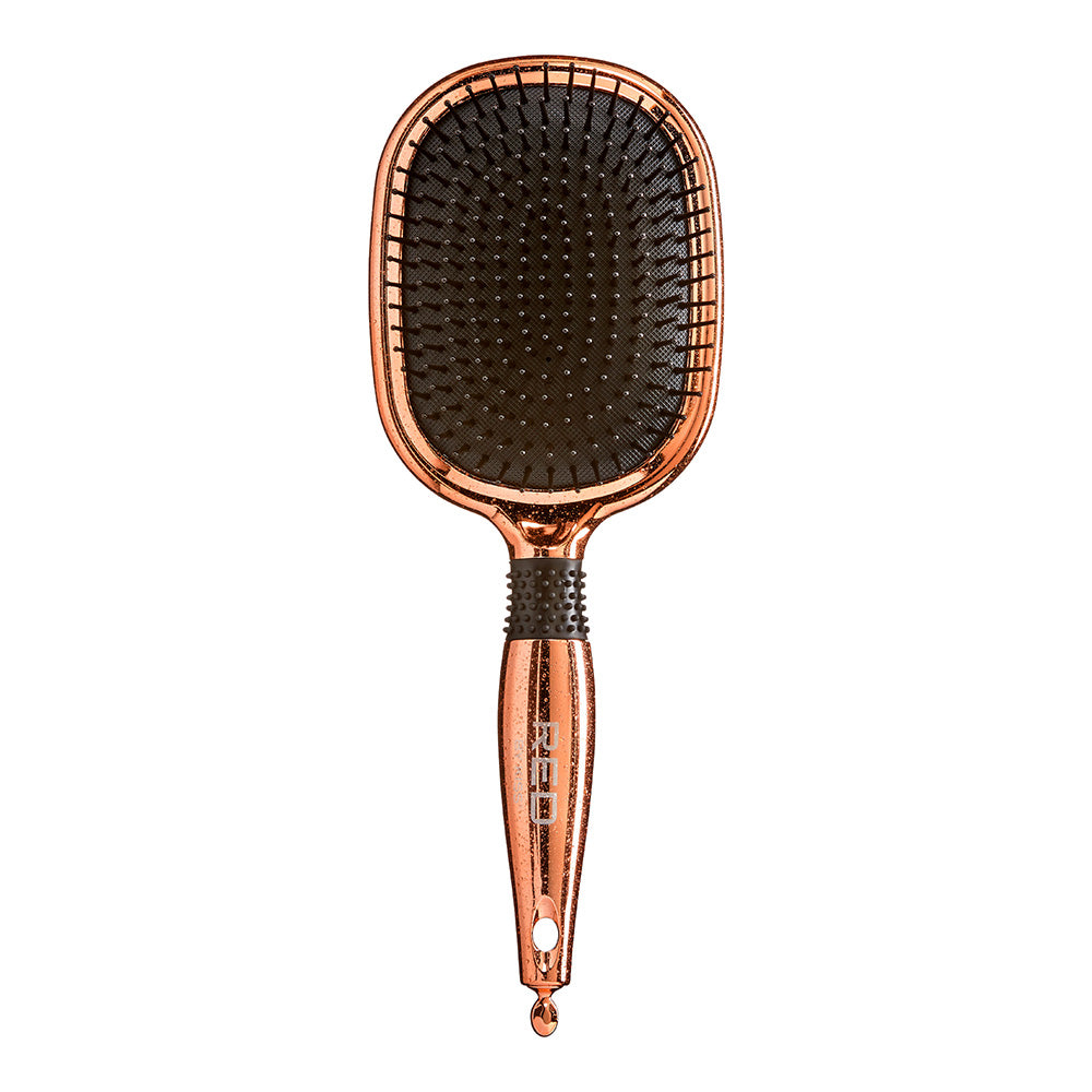 RED by KISS Rose Gold Chrome Paddle Brush - Round / Jumbo official pack