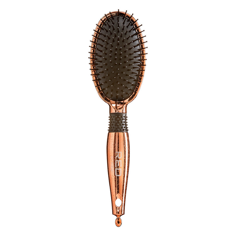 RED by KISS Rose Gold Chrome Paddle Brush - Round / Regular official pack