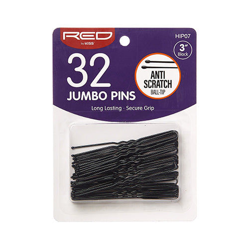 Red Kiss Jumbo Hair Pins 3 32 Pcs Black — official pack HIP07 from ivyusa.com