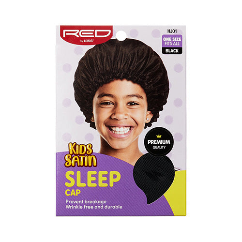 RED by KISS Kids Satin Sleep Cap - RED Kids Satin Sleep Cap - Black official pack