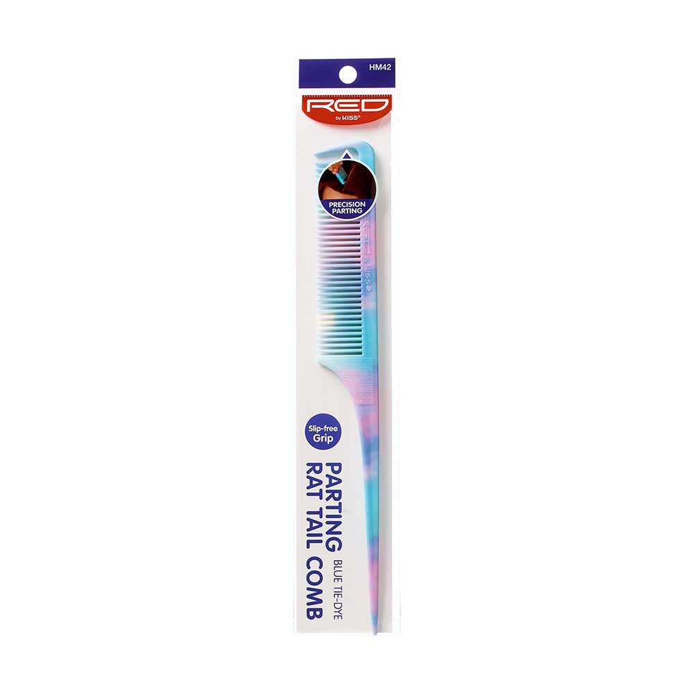 RED by KISS Pattern Parting Rat Tail Comb - Blue Tie-Dye official pack