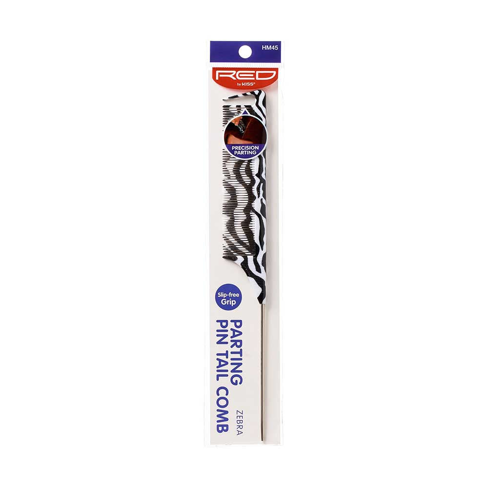 RED by KISS Pattern Parting Pin Tail Comb - Zebra official pack