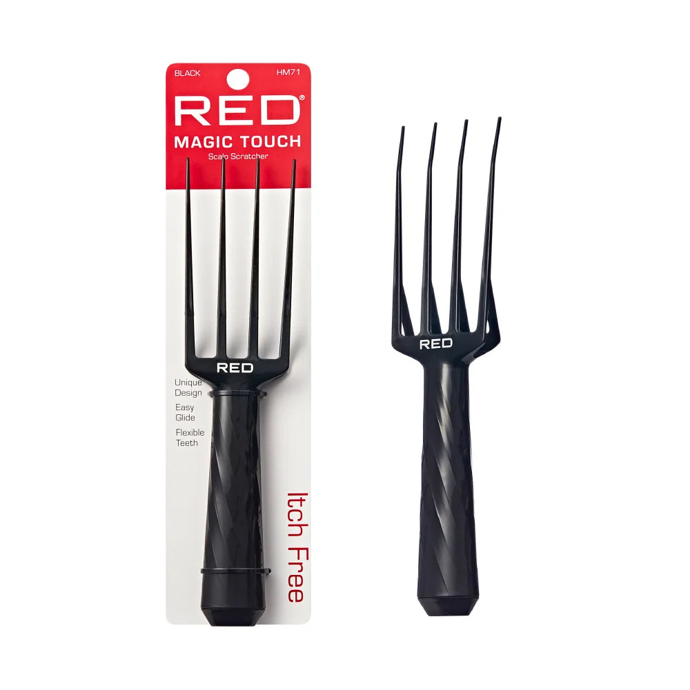 RED by KISS Magic Touch Scalp Scratcher – Flexible Teeth, Itch Relief, Scalp Exfoliation & Braid-Friendly Design - Silver official pack