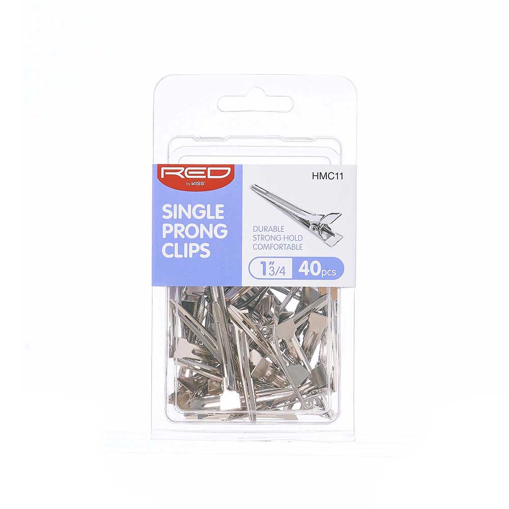 RED by KISS Silver Single Prong Clip 1 3/4" - 40pcs official pack
