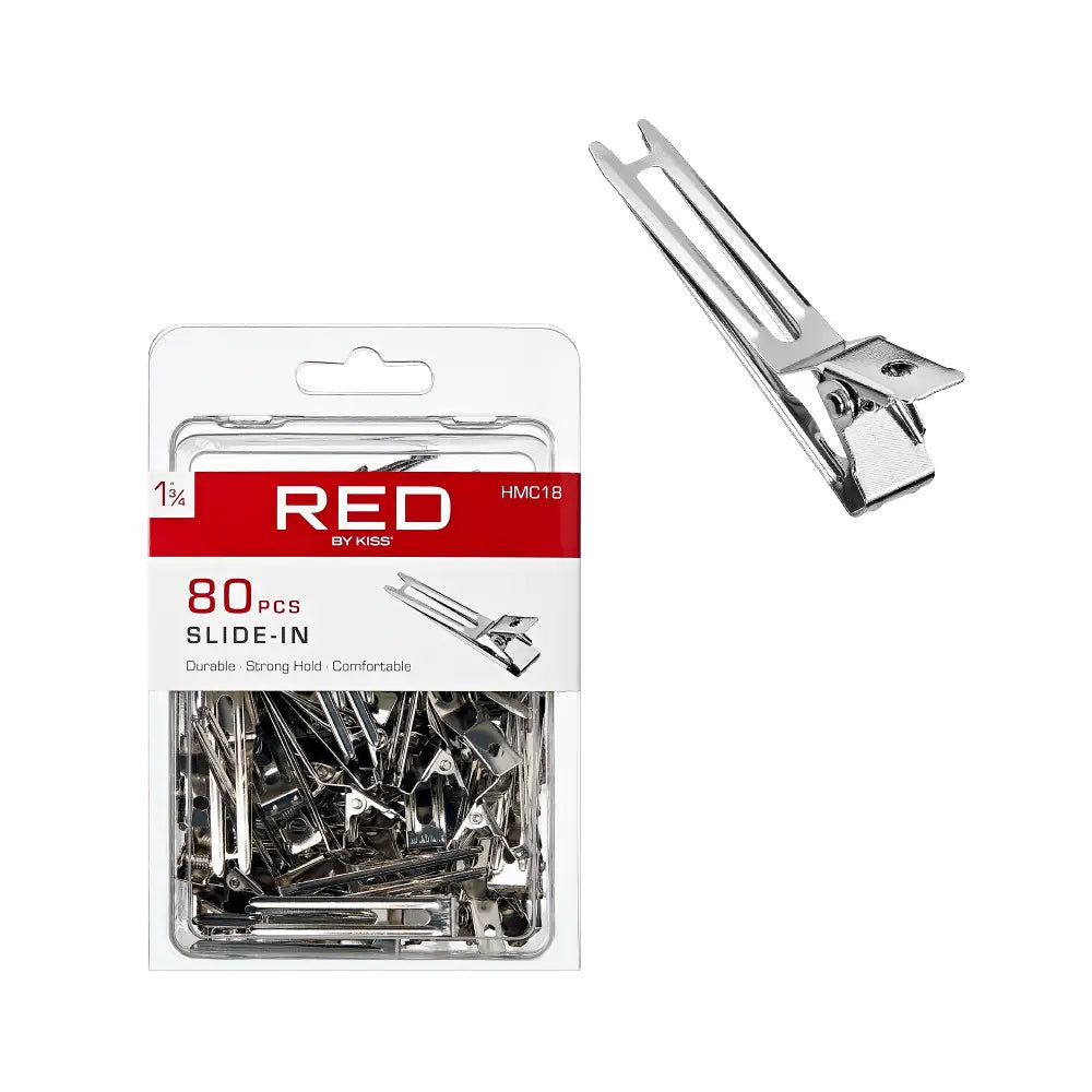 RED by KISS SIlver Slide-In Clip 1 3/4" - 80pcs official pack