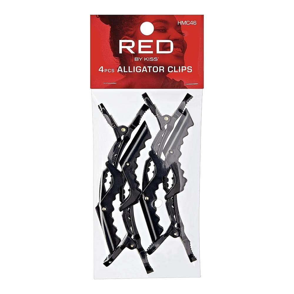 Red By Kiss Alligator Clips 4pcs HMC46 — official pack HMC46 from ivyusa.com