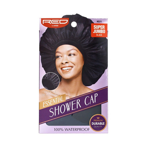 Red by Kiss Super Jumbo Shower Cap Black — official pack HQ11 from ivyusa.com
