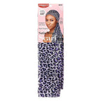 RED by KISS Silky Satin Wrap Scarf 60"X16" - Purple Leopard official pack
