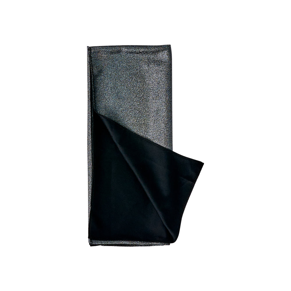 RED by KISS Silky Stylez Glitter Wrap Satin Scarf - Premium Silk Charmeuse Hair Wrap, Elegant Sparkling Finish for Versatile Styling - Jet Black Pearl