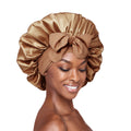 RED by KISS Adjustable Satin Bonnet with Tie Band – Extra Large Silky Cap for Braids, Locs & Curls - Mocha / X-Large official pack