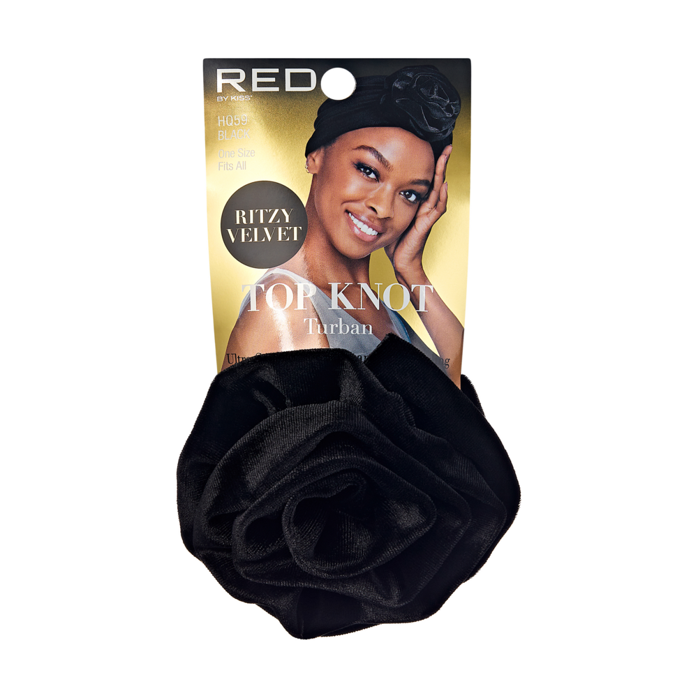 RED by KISS Ritzy Velvet Top Knot Satin Lined Turban - Leopard official pack