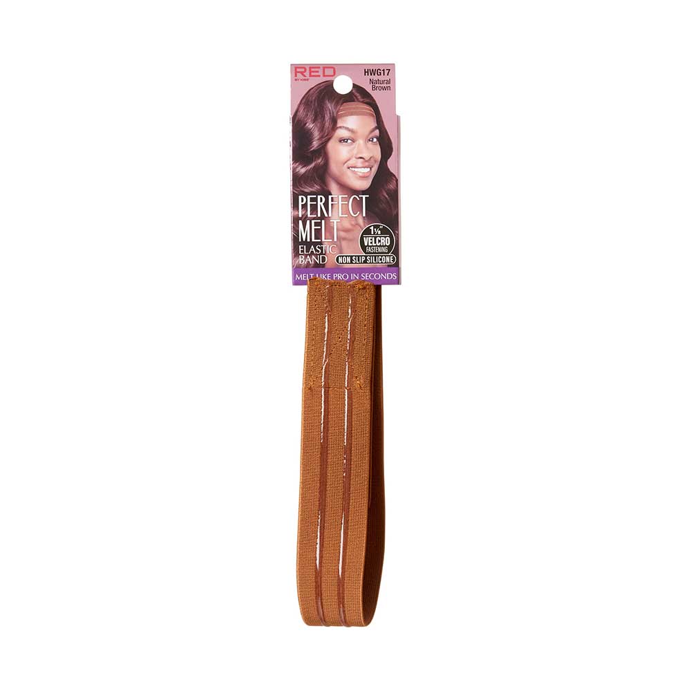 RED by KISS Premium Elastic Wig Band with Silicone - Regular / Natural Brown official pack