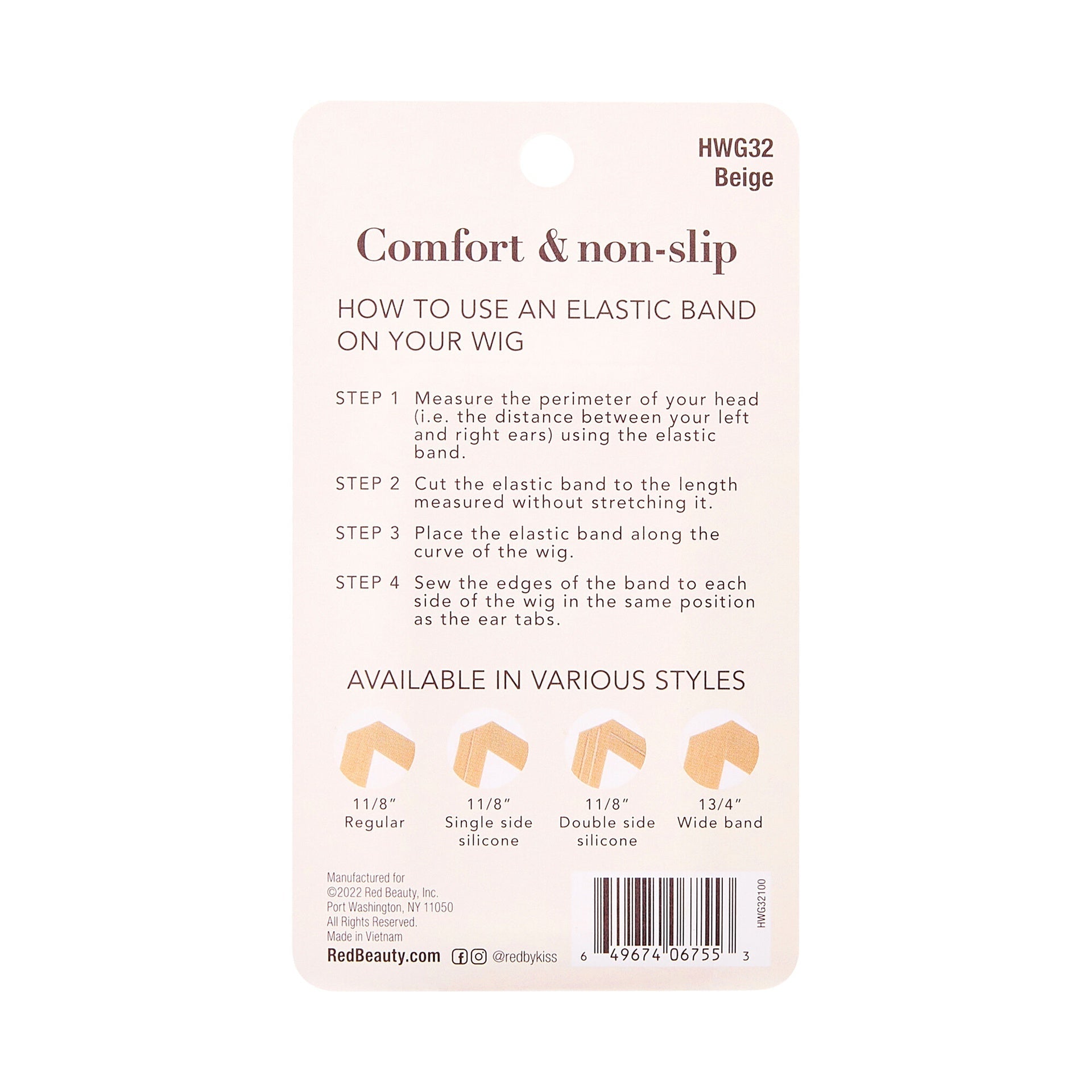 RED by KISS Elastic Wig Band official pack