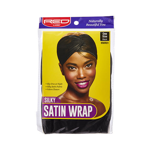 Red By Kiss Silk Satin Wrap Black Regular Size — official pack HWR01 from ivyusa.com
