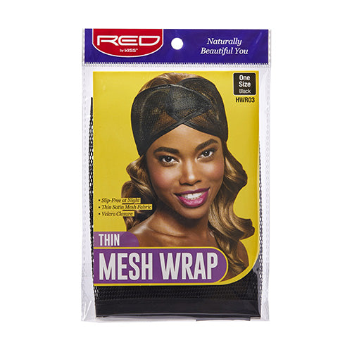 RED by Kiss Thin Mesh Wrap - Black (HWR03) — official pack HWR03 from ivyusa.com