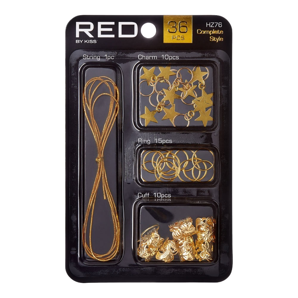 Red By Kiss Premium Braid Charm Kit 36pcs Complete Style HZ76 — official pack HZ76 from ivyusa.com