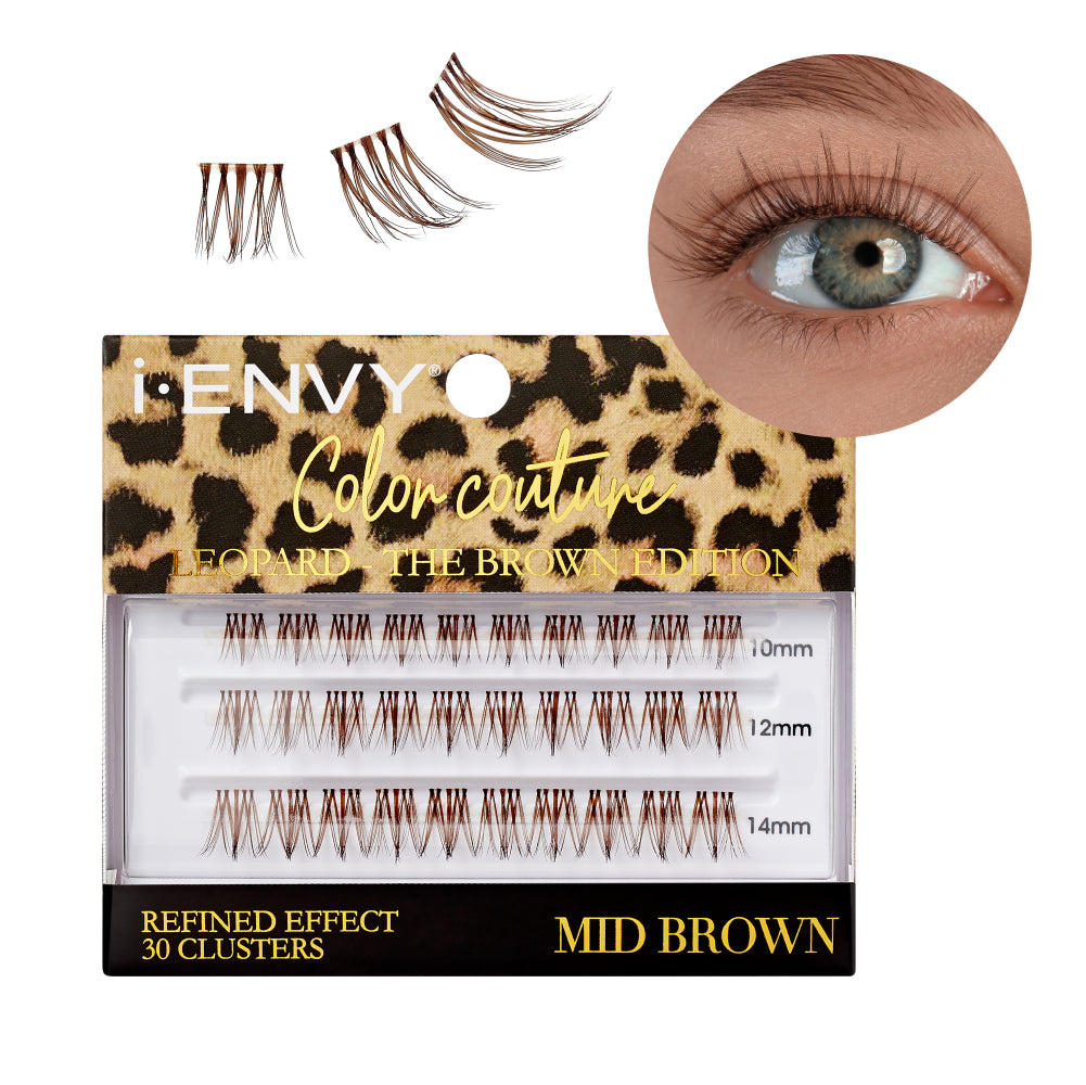 I-ENVY Color Couture Faux Mink Lash Clusters - Leopard official pack